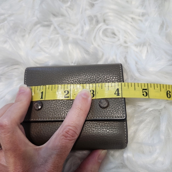 Authentic Celine Drummed Grained Calfskin Trifold Wallet Grey - Picture 12 of 15